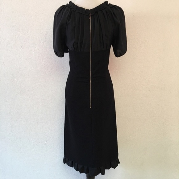 Nina Ricci Black Silk Midi Dress Size US6 / FR38 - Picture 6 of 8